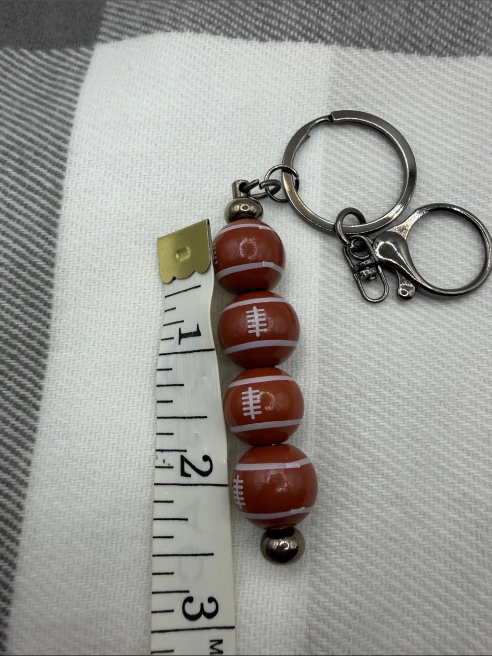 Football Bead Keychain